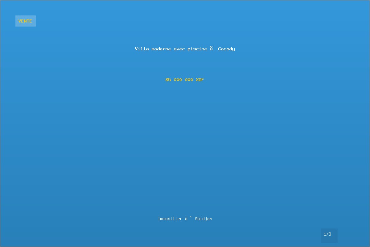 Villa moderne avec piscine à Cocody